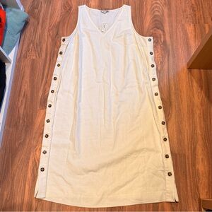 Madewell Ivory V-Neck Midi Dress